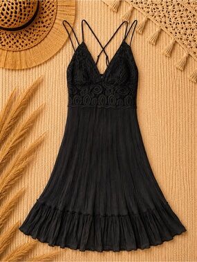 PINK Victoria's Secret Black Lace Mini Dress